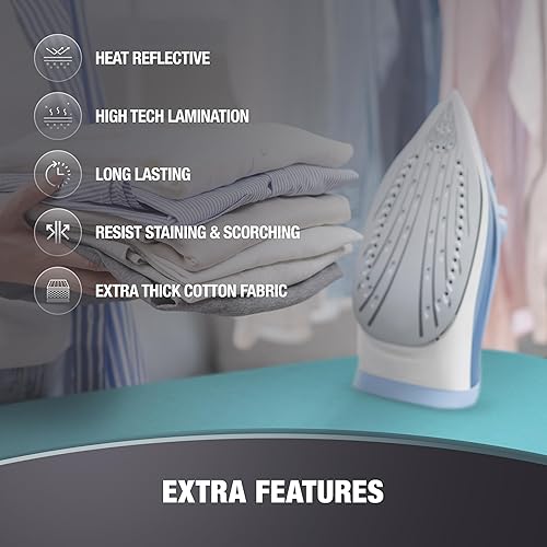 Miniatura 7 de Funda para tabla de planchar, revestimiento de silicona reflectante al calor, acolchado grueso resistente a la quemadura, bolsillo para la nariz,