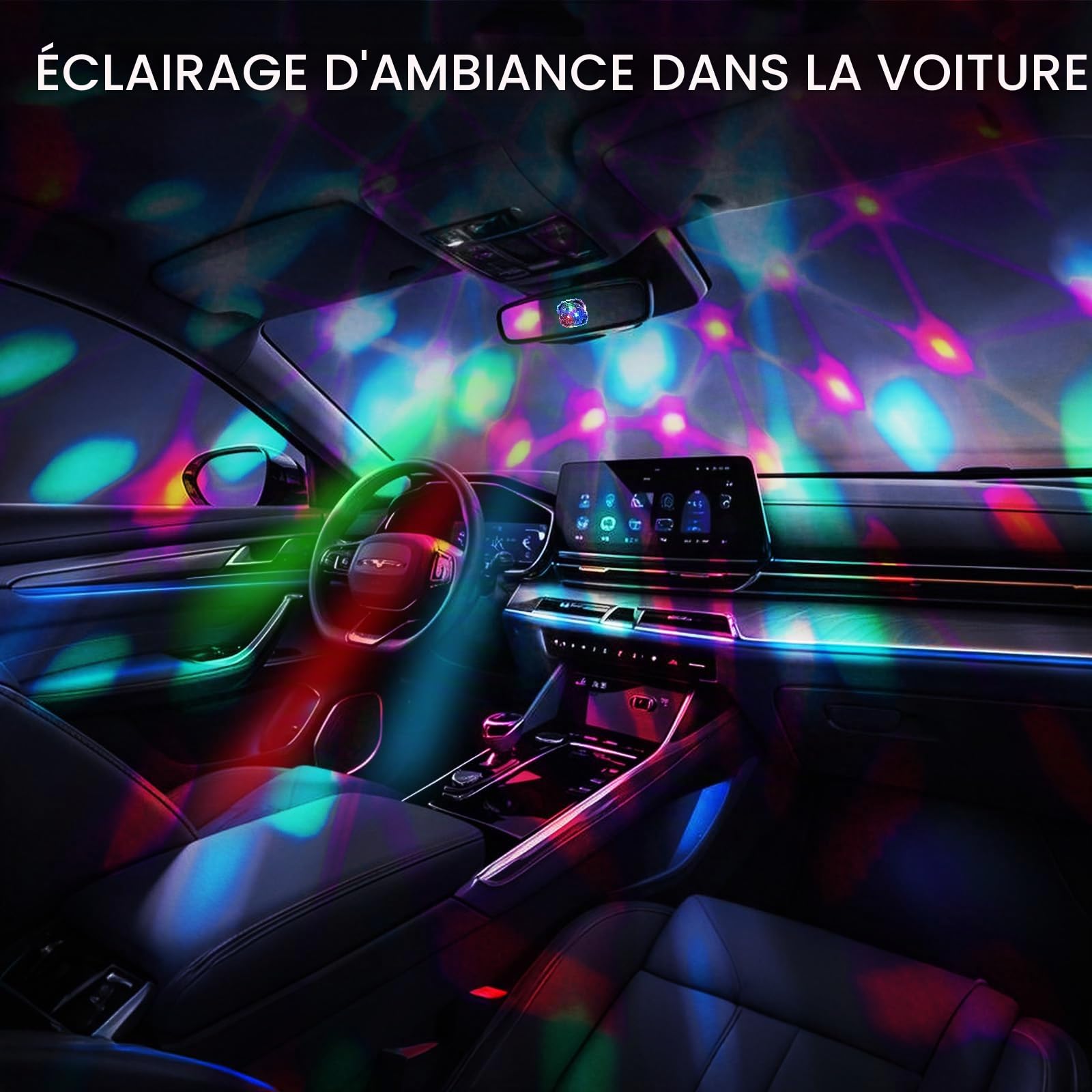 Disco Ball Light Portable Mini Lampe LED Portable Nuit Stroboscope Montre Bracelet USB Charge Vocale Contrôlée avec Ventouse pour Party Voiture Danse DJ Club