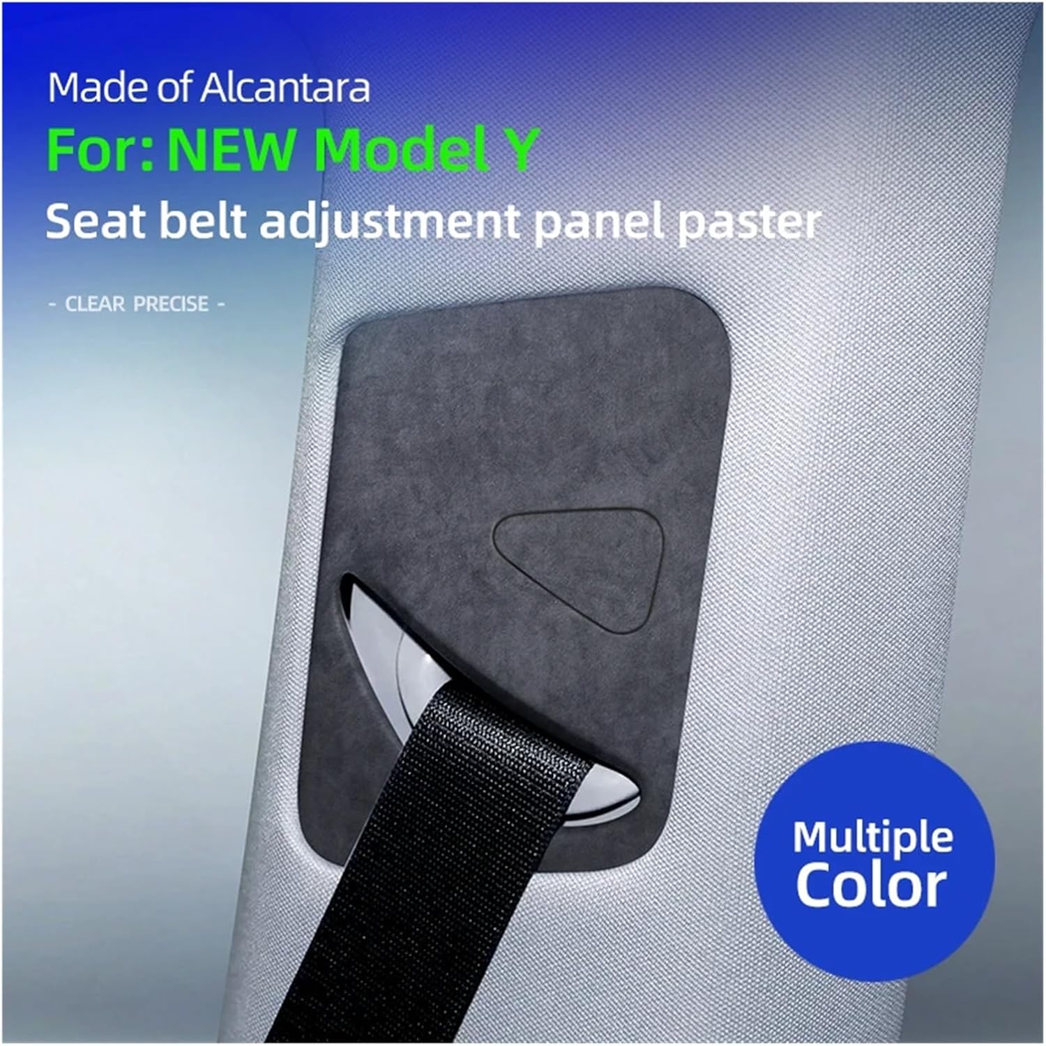 Overlay Super Suede Seat Belt Adjustment Panel Compatible for Tesla Model Y Juniper Launch 2025 Cover Decorative Accessories(Style A6)