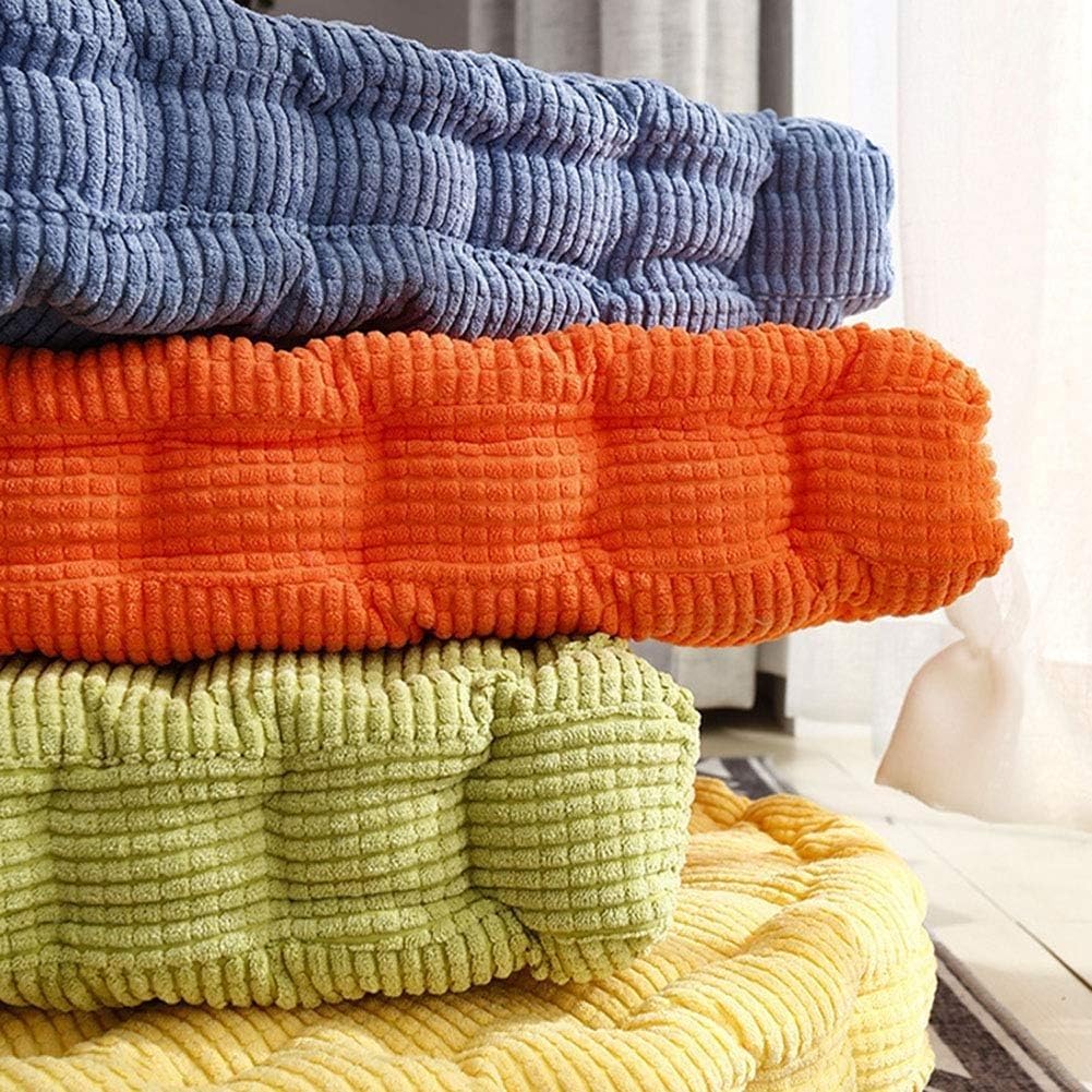 Two Styles of Meditation Floor Cushions, Large Square and Round, Suitable for Adult use, Corduroy Cushions, Used in Living Room, Balcony, Dining Chair(Red,20" x 20")