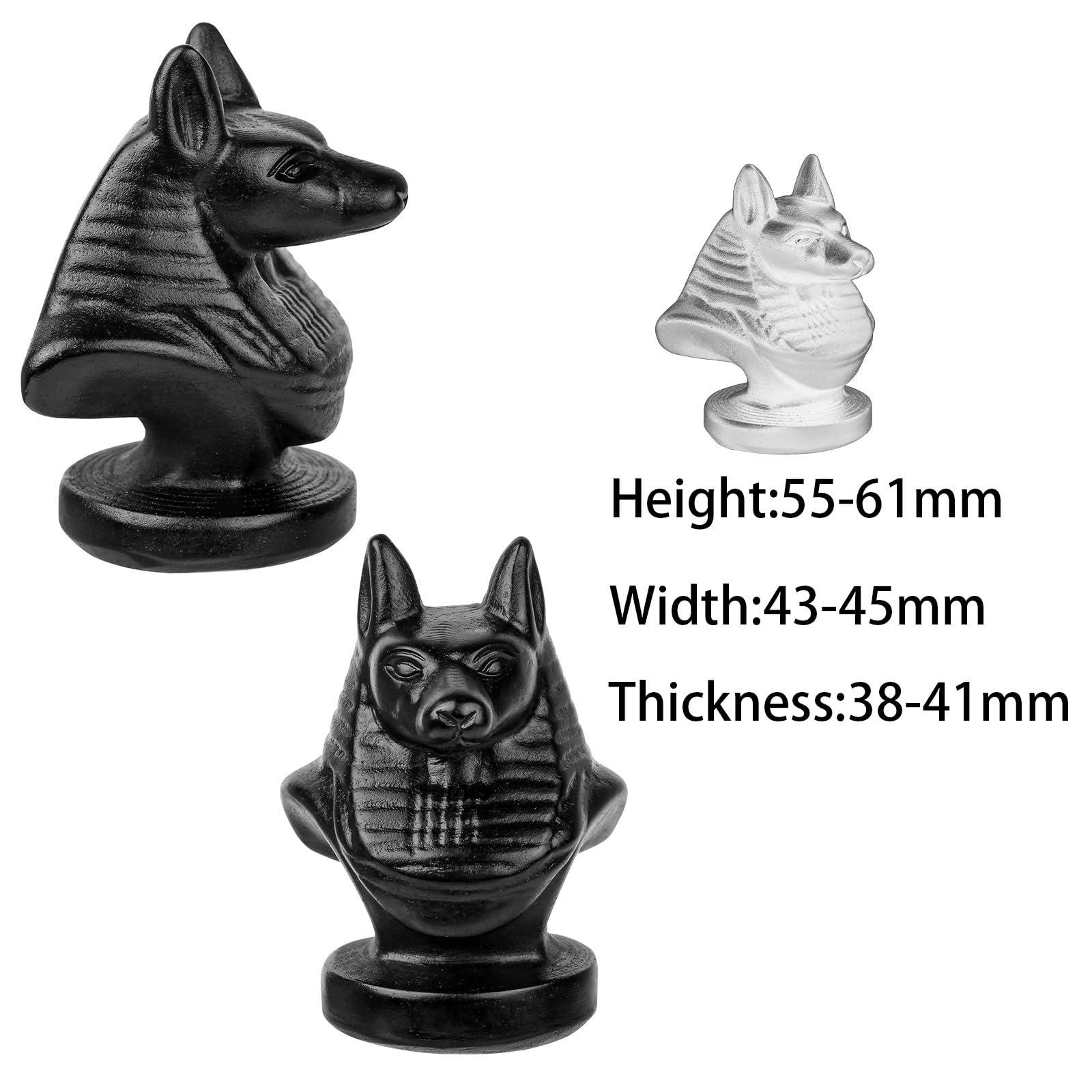 Nupuyai Carved Obsidian Ancient Egyptian God Anubis Statue - Image 2