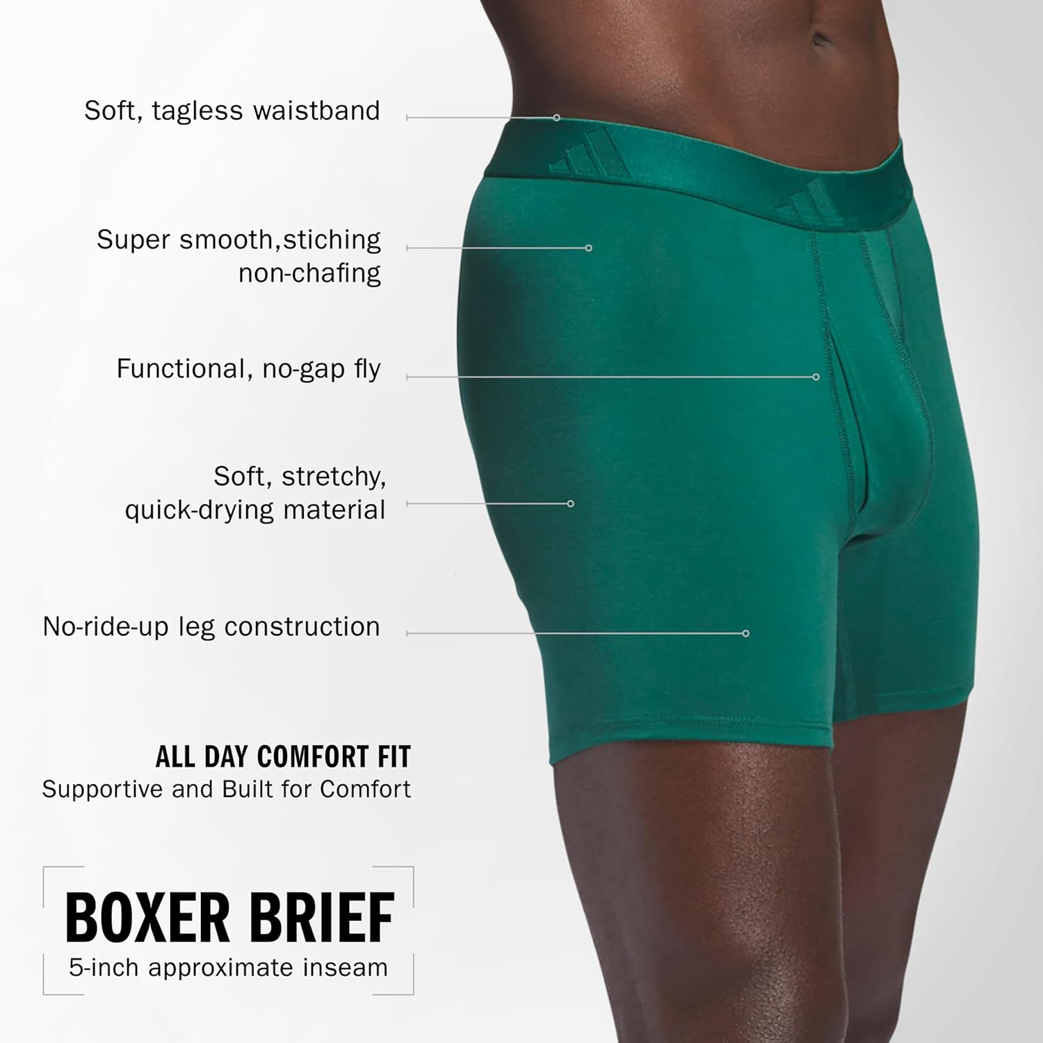 adidas mens Boxer Brief Underwear (3-pack) Luxe Comfort Ultra Soft Rayon Blend - Image 4