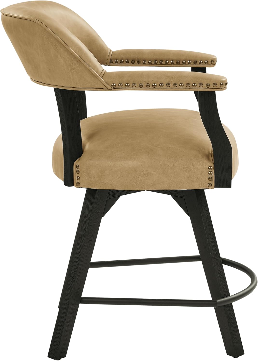 Steve Silver Co Rylie Swivel Counter Sand PU Arm Chair