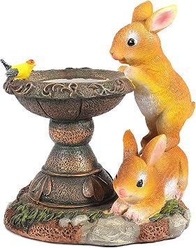 Garden Statues Outdoor Clearance LED Rabbit Solar Garden Statues Waterproof Solar Rabbit Ornaments Garden Light Resin Garden Statues for Outdoor Garden Yard Lawn Decoration Rabbit