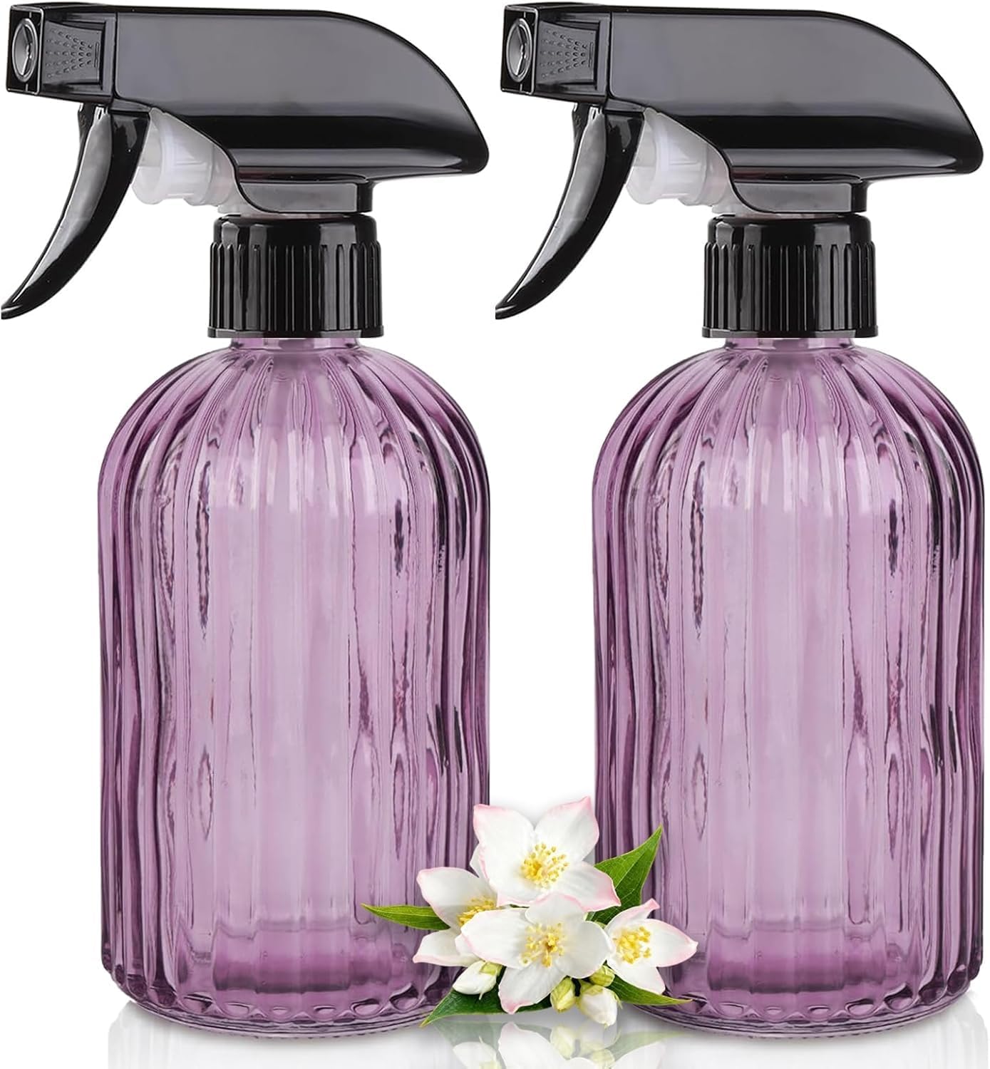 Glass Plant Mister Spray Bottle 15oz Purple Adjustable Nozzle for Gardening