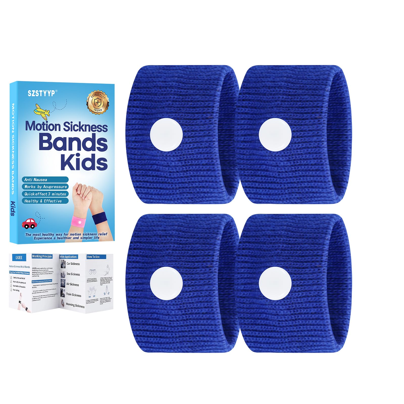 Motion Sickness Bands for Kids, Travel Sickness Relief Wristbands, Anti-Nausea Wristbands for Morning Sickness…