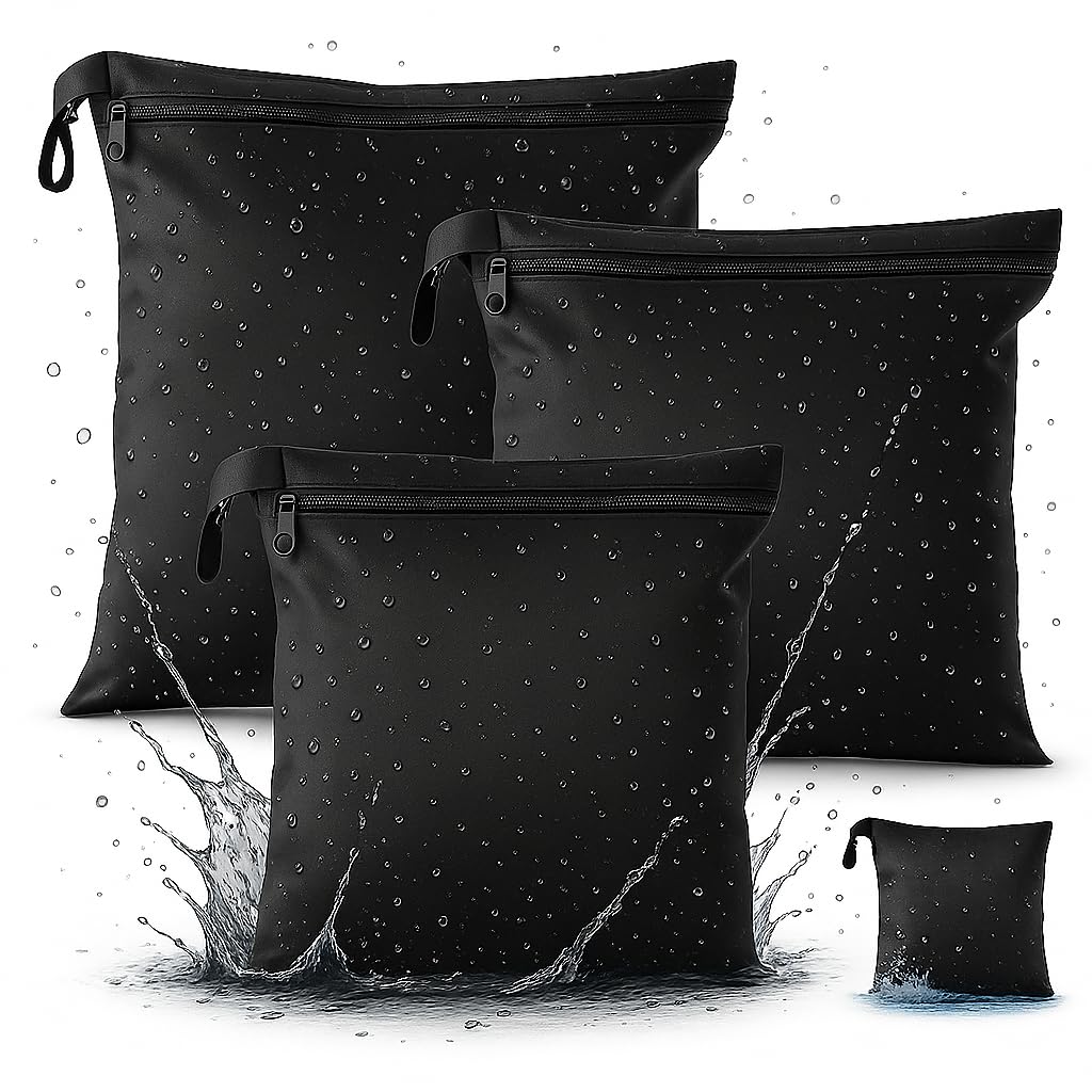 Sacchetti Impermeabili Wet Bag Costumi Bagno, 3 Pezzi, Chiusura Ermetica, Lavabile Riutilizzabile