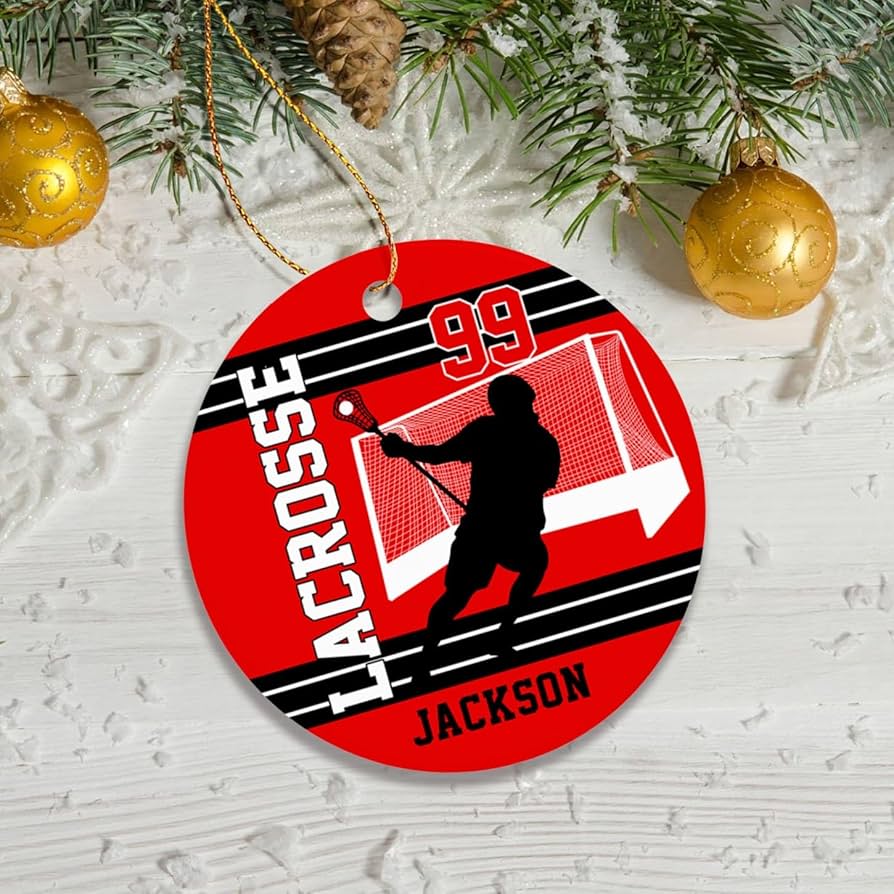 Lacrosse player christmas ornament Clearance