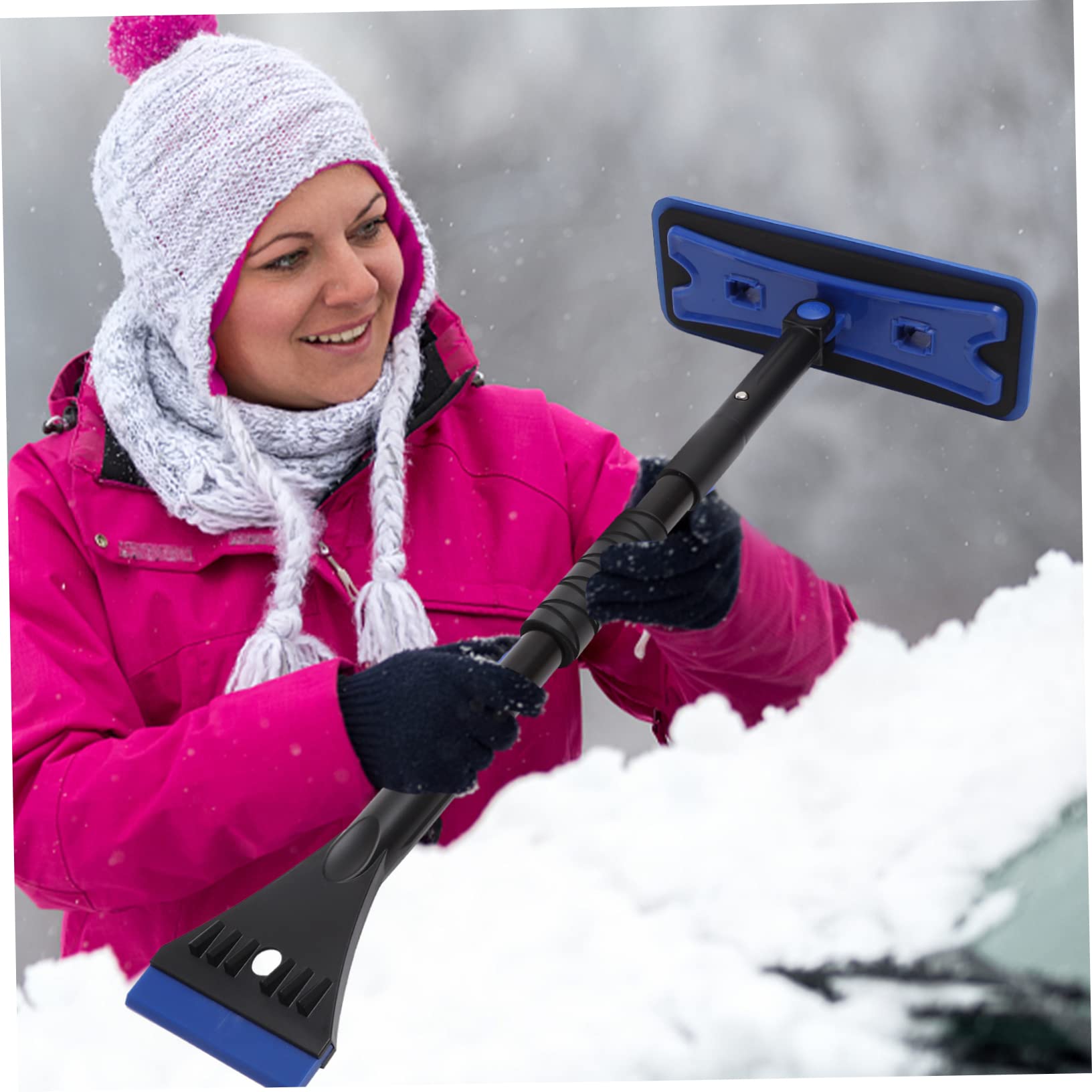 DOITOOL Grattoir à Neige pour Pare-Brise de Voiture, 1 Set Bleu