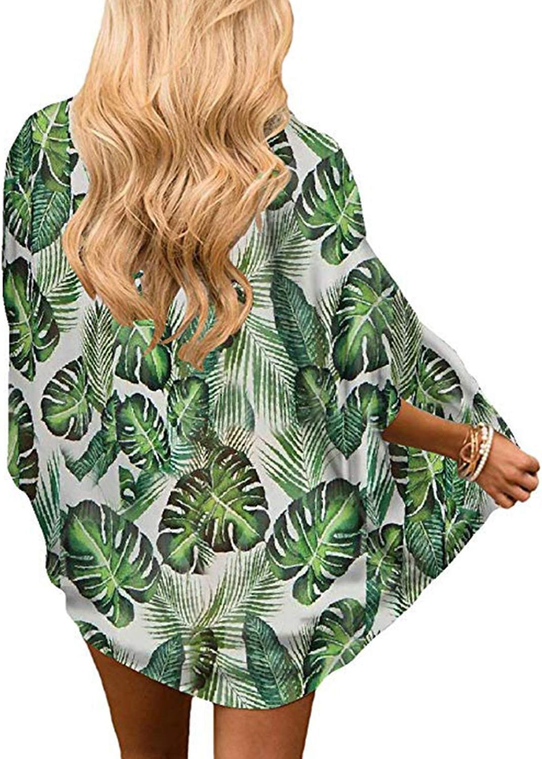 Zando Womens Floral Kimono Cover Ups Short Sleeve Kimono Cardigans Casual Shawl Cardigan Loose Open Front Kimono Tops - Image 2