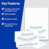 Avery Printable Half-Fold Greeting Cards, Envelopes Included, 5.5" x 8.5", Textured White, Inkjet Printer Compatible, 30 Blank Cards Total, Great for Product Branding, Marketing, and More (3378) – view 3