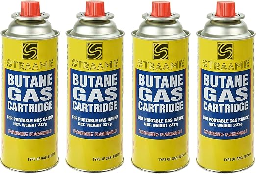 Straame Camping-gas, Gas-bottles for Camping Stove, BBQ, Heaters, Blowtorch, BBQ, Gas-Weed Burner - Outdoor Camping Must Have, Safe and Easy to Use   Portable Pack of 4