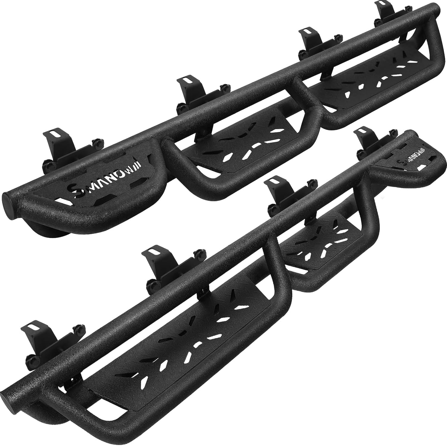 SMANOW Wheel to Wheel Running Boards Compatible with 2020-2025 Jeep Gladiator Jt 4 Door, Bed Access Nerf Bars, Side Steps Made with Carbon Steel, Drop-Down Steps.