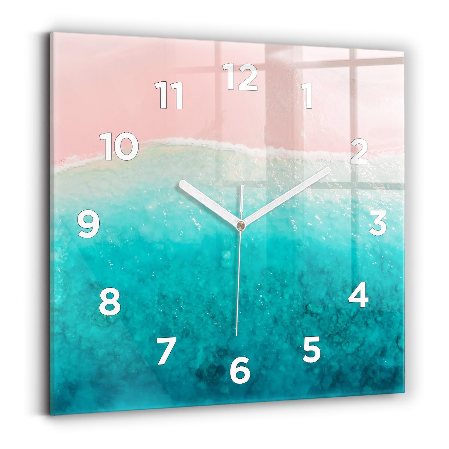 Horloge de qualité supérieure carrée 30x30 cm à affichage analogique Wallfluent