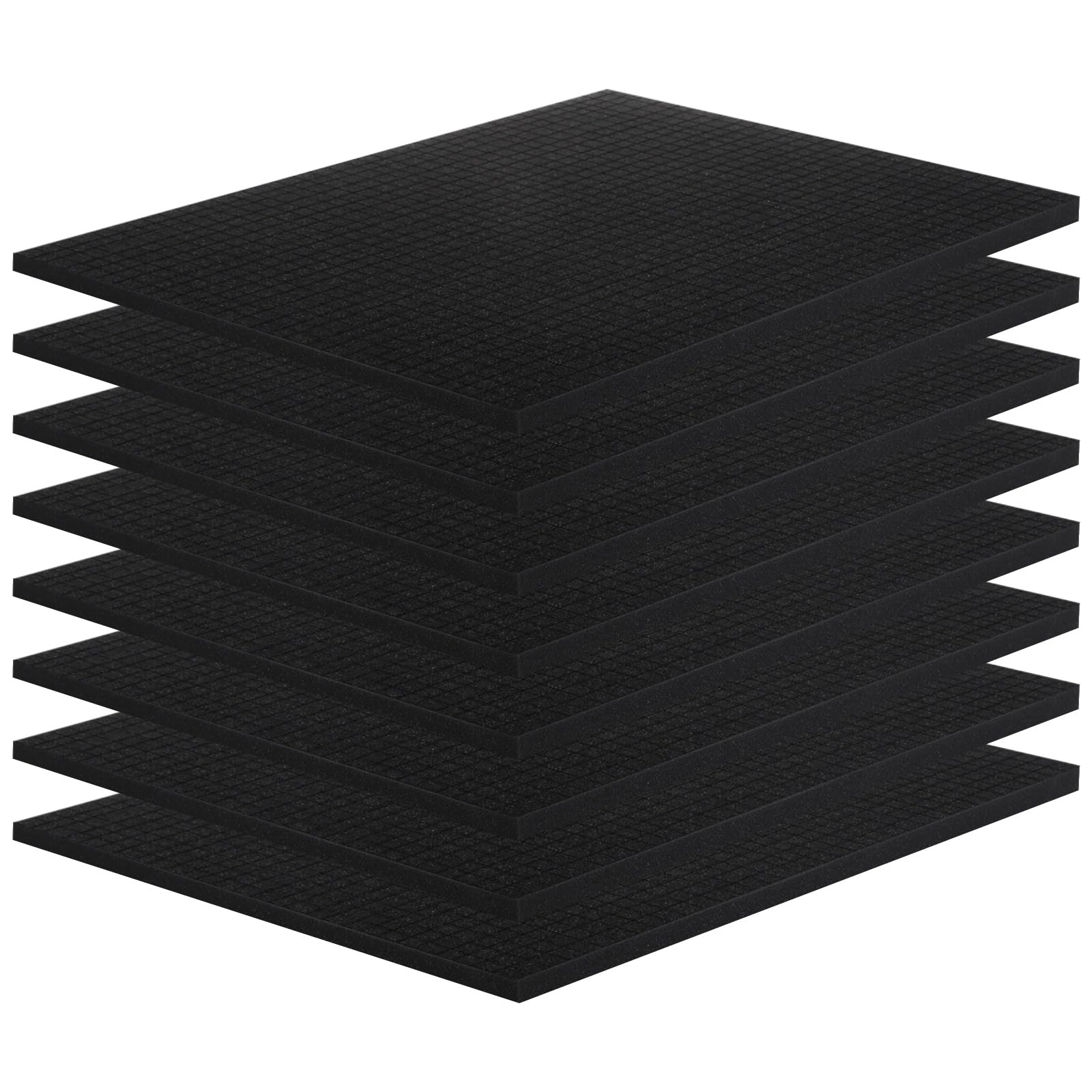 AKOLAFE 8 Pack Tool Box Foam 400x300mm Foam Insert Toolbox High Density Square Foams Pre Cube Packing Foams Sheet for Tool Box Organisation, Packing, DIY, 10mm Thcik