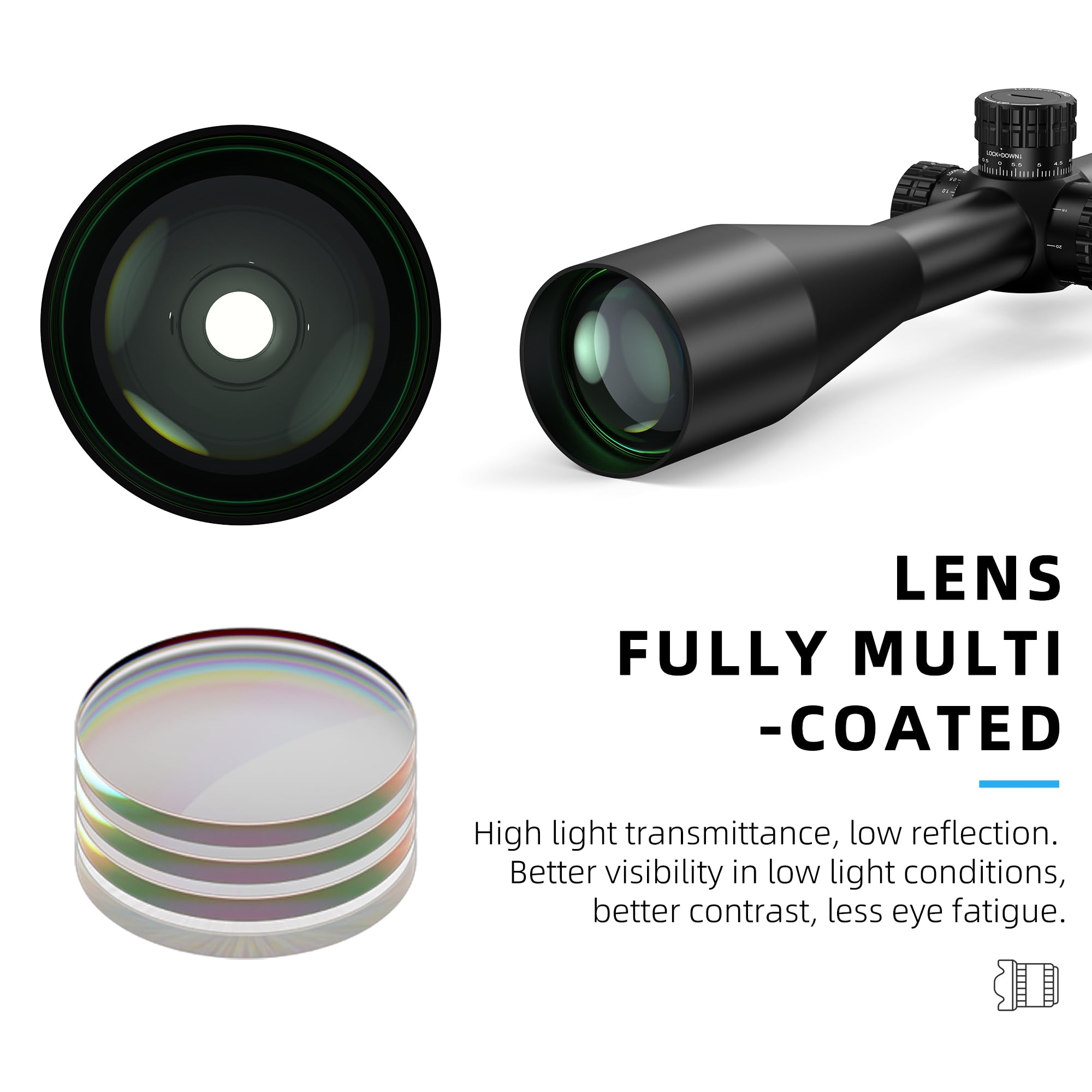 Paike Lunette de visée HD 5.5-27x50 SFIR à Premier Plan Focal, Optique illuminée Rouge