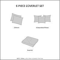 Vista 5 de Madison Park - Colcha transpirable para todas las temporadas, ropa de cama ligera, fundas de almohada, almohada decorativa