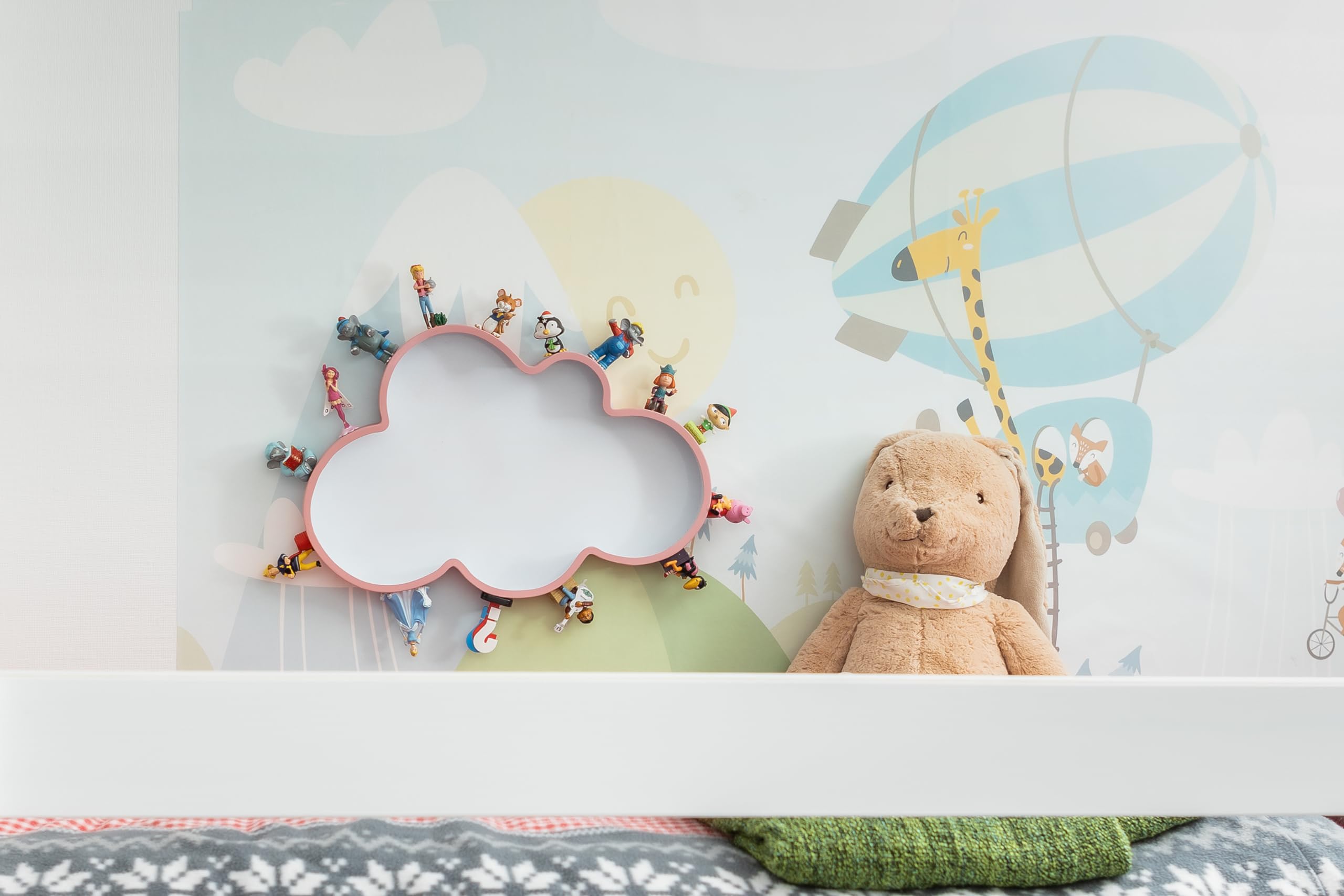 I Wandregal für bis zu 100 Tonie Figuren I Wolkenform I 100% magnetisch I Ideal geeignet für Tonie Figuren der Toniebox I Regal fürs Kinderzimmer I Tonieboxregal für Mädchen und Jungen (Rosa)