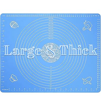 Non-Stick Silicone Baking Pastry Mat, 50 x 40cm Non-Slip Silicone Fondant Mat - Dough Rolling Mat with Measurement BPA Free (Large)