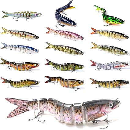 El Wonvify Paddle Tail Soft Señuelo de Pesca es un cebo de 13.5cm hecho de material ABS de alta calidad, con ojos de pez 3D y anzuelos de pesca. Su diseño de segmentos múltiples permite una acción de natación natural S, atrayendo a peces depredadores como lucio y perca en aguas dulces y saladas. Fácil de instalar con doble gancho afilado y anillo antitracción incorporado. Color aleatorio.