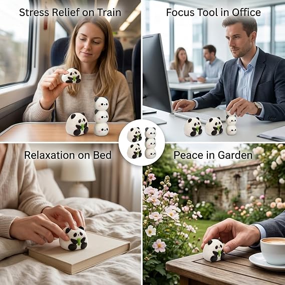 suction 3 PCS Panda Squishy Plush Ornament, Relaxing & Comforting Decorative Pieces, Cozy Accent for Home Styling and Thoughtful Occasion Gifting, Premium Quality Material