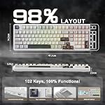 ATTACK SHARK X98 Wireless Mechanical Keyboard,Tri-Mode BT5.0/2.4GHz/USB-C Hot-Swappable,Gasket Mount with Pre-lubed Linear Switches,PBT Keycaps,RGB Backlit Gaming Keyboard for PC/Tablet/PS5/Xbox