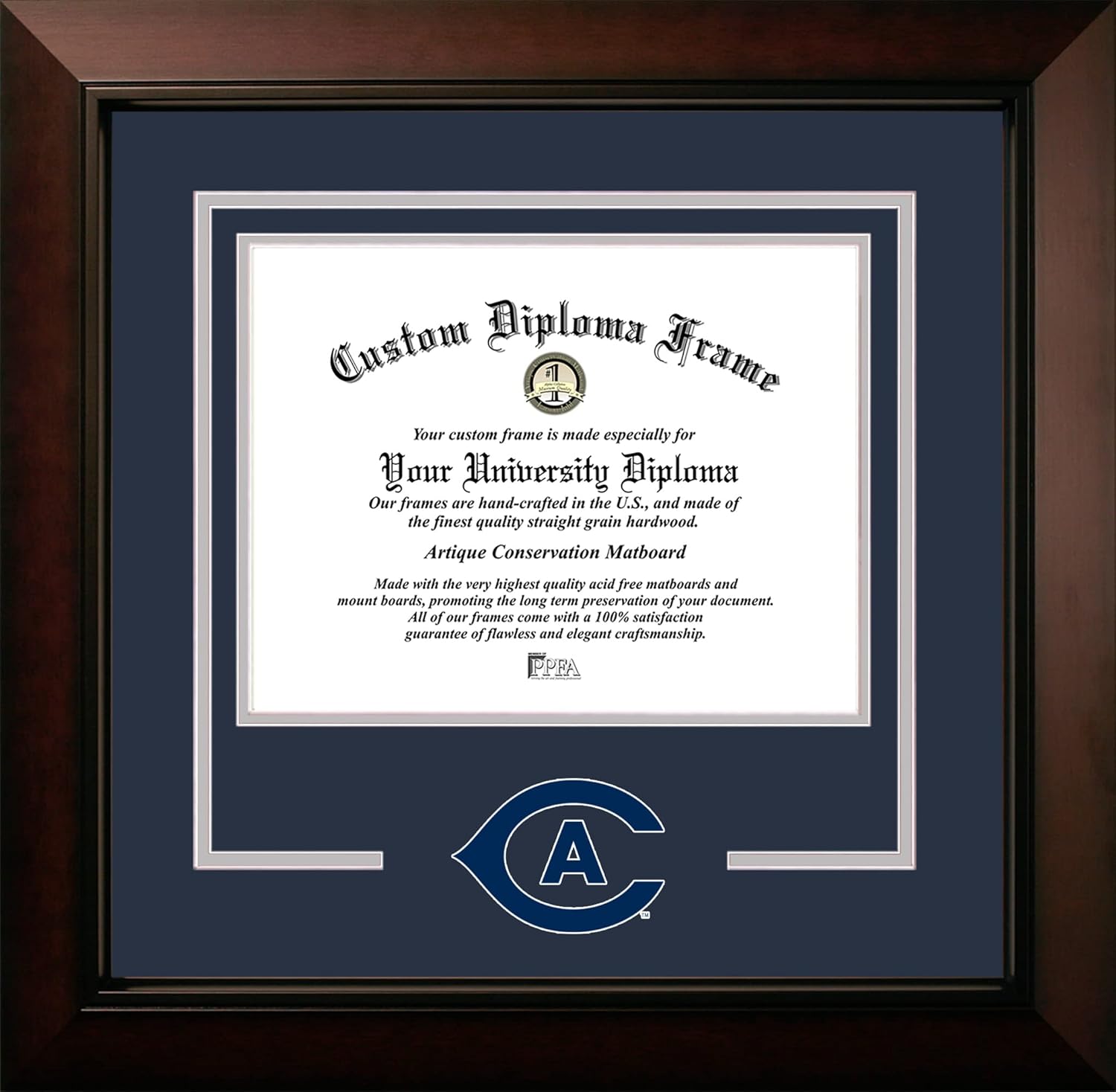 Campus Images University of California, Davis 11w x 8.5h Legacy Black Cherry Spirit Logo Diploma Frame