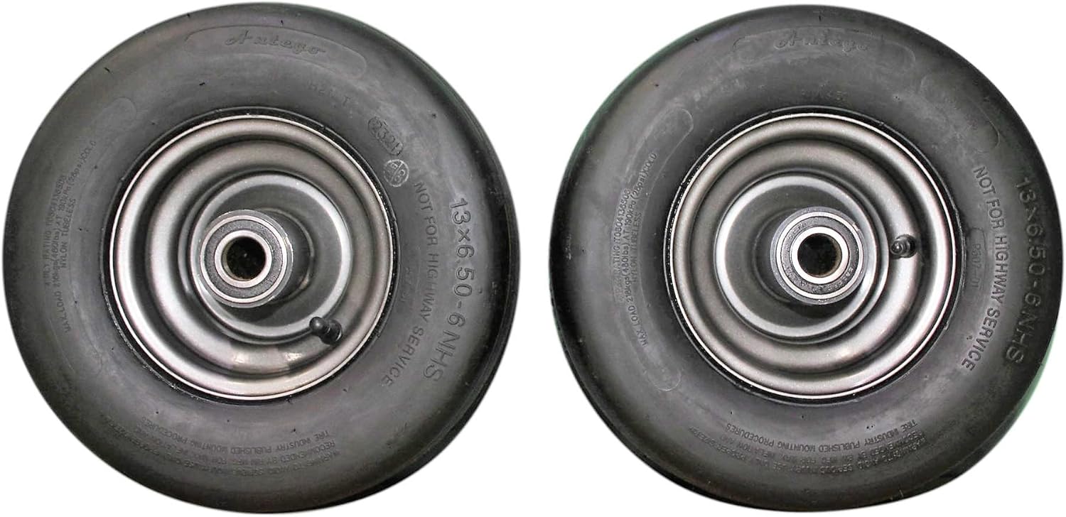(Set of 2) 13x6.50-6 4 Ply Ariens/Gravely Tire & Wheel Assemblies | Charcoal Grey