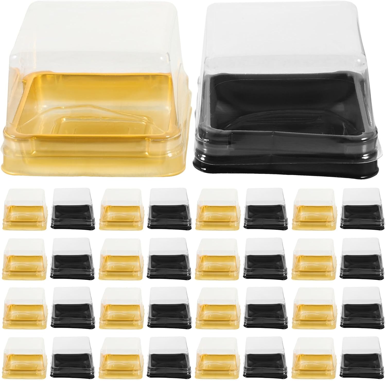 Cabilock 150pcs Egg Yolk Crisp Packaging Box - Clear Cake Container - Cupcake Carrier With Lid Clear Cupcake Food Container Mini Dessert Tray Halloween