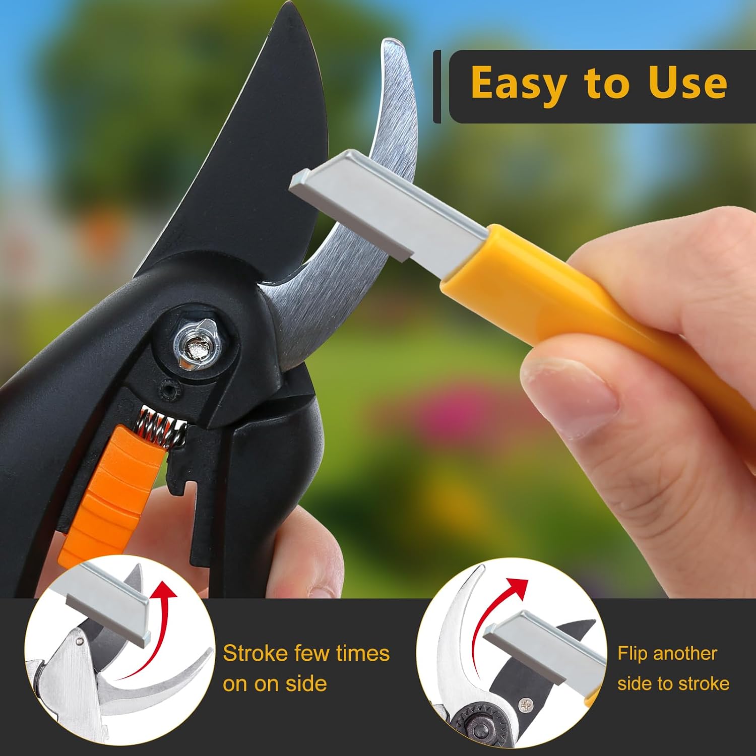 2P Garden Tool Sharpener, Pocket Knife Sharpener Blade Sharpening