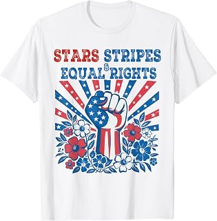 Stars Stripes and Equal Rights 4th July Patriotic Activist T-Shirt