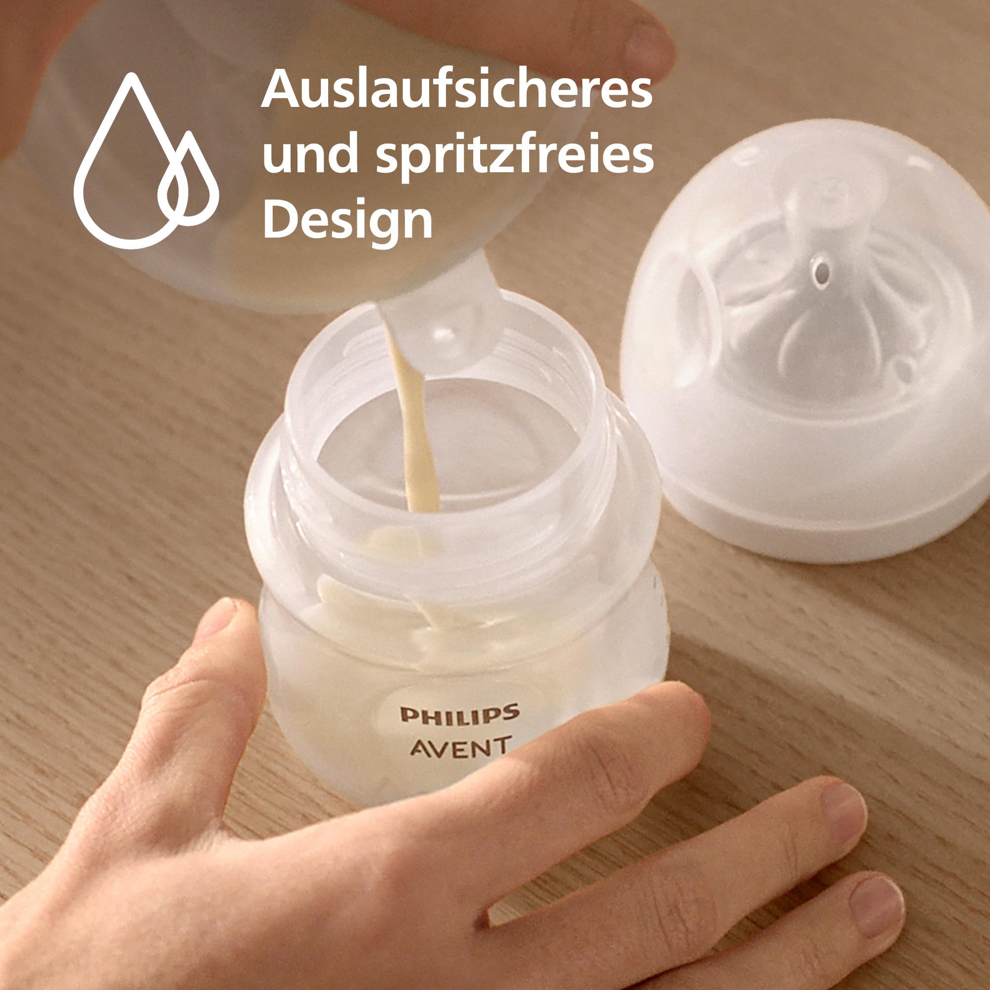 Philips Avent Natural Care Hands-free tragbare elektrische Doppelmilchpumpe – spiegelt den Trinkrhythmus des Babys wider, SkinSense Brustkissen für ultimativen Komfort, Krankenhausqualität, SCF495/11