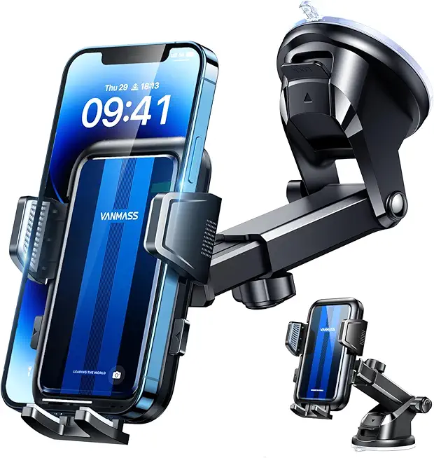 VANMASS 2025 【Neueste & Stärkste】 Handyhalterung Auto Militär-Klasse Handy Halterung Auto【Über 20KG Saugkraft】 Armaturenbrett Scheibe Autohalterung LKW für iPhone 16 Pro Max 15 14 Samsung S24 Android
