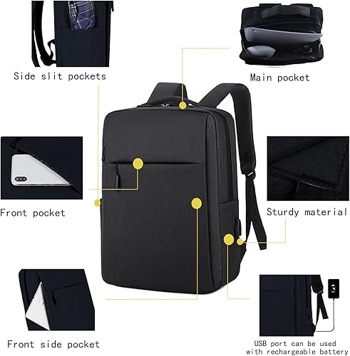 Miniatura 5 de CIZGIM Bolsa de almacenamiento para consola de juegos, bolsa protectora de lujo impermeable para arañazos con cargador USB, Negro -, Classic