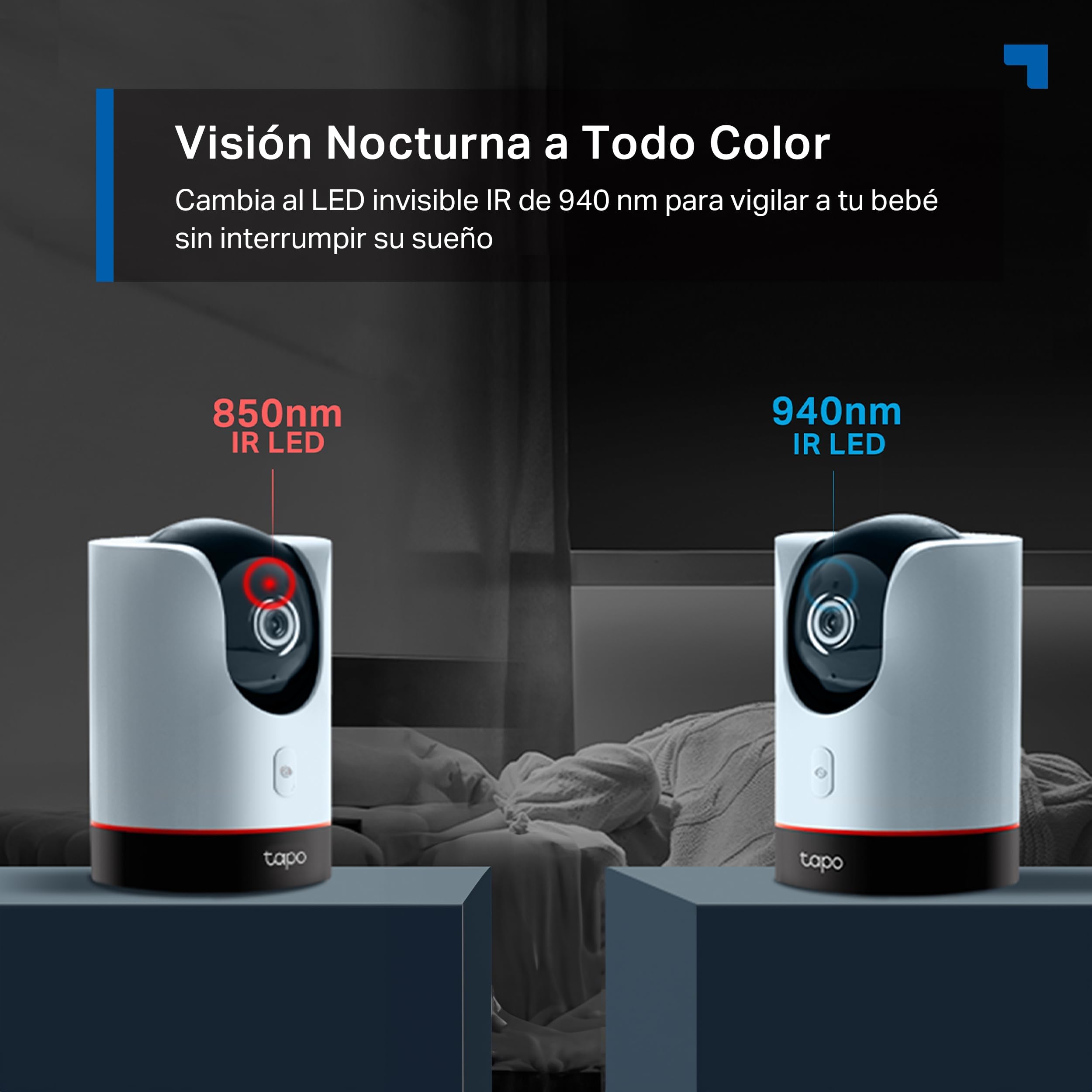 Tapo C225 - Cámara de Vigilancia WiFi Interior 360º, 2K QHD, Detección IA | Detección Movimiento, Personas, Mascotas, Llanto de Bebé y más. Visión Nocturna. Alarma Luz y Sonido. Admite MicroSD.