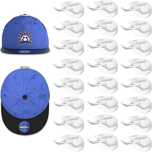 Paquete de 24 ganchos adhesivos para sombreros para pared, perchero fuerte para gorras de béisbol, organizador de sombreros para decoración del