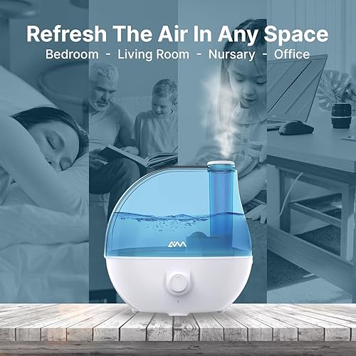Miniatura 2 de Humidificadores para dormitorio, humidificador ultrasónico de niebla fría de 2.2 L, silencioso, boquilla de 360, sin BPA con apagado automático para