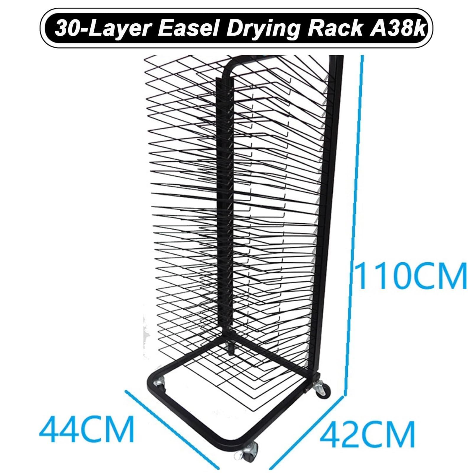 Séchoir À Œuvres d'art - Étagère De Rangement Mobile en Métal, Étagère De Rangement sur roulettes, Idéale pour Les Écoles Et Les Clubs d'art, Pliable pour Un Gain De Plac-30Layers