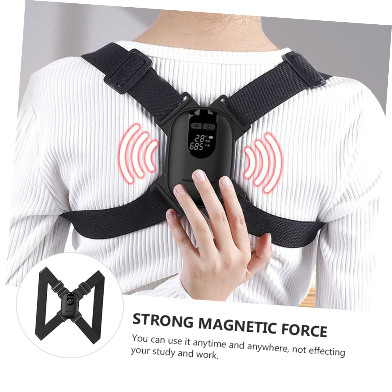 CALLARON Intelligent Posture Corrector Belt for Back Support and Spine Alignment Ergonomic Design with Vibration Reminder for Humpback Correction Comfortable for Daily Use