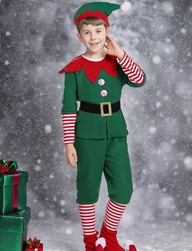 Miniatura 5 de SEAUR Conjunto de ropa de fiesta de Navidad para niños y niñas, disfraz de ayudante de Papá Noel