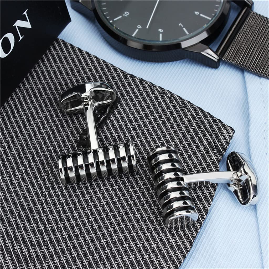 Gemelli cilindrici da uomo Accessori per camicie da abito, Gemelli per feste da sposo aziendali (D 16 mm)