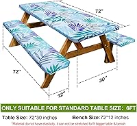 Vista 195 de Play Tailor - Mantel para mesa de pícnic con cubiertas para bancas, impermeable y a prueba de viento con bolsa de cordón, ajustable a mesas y bancas