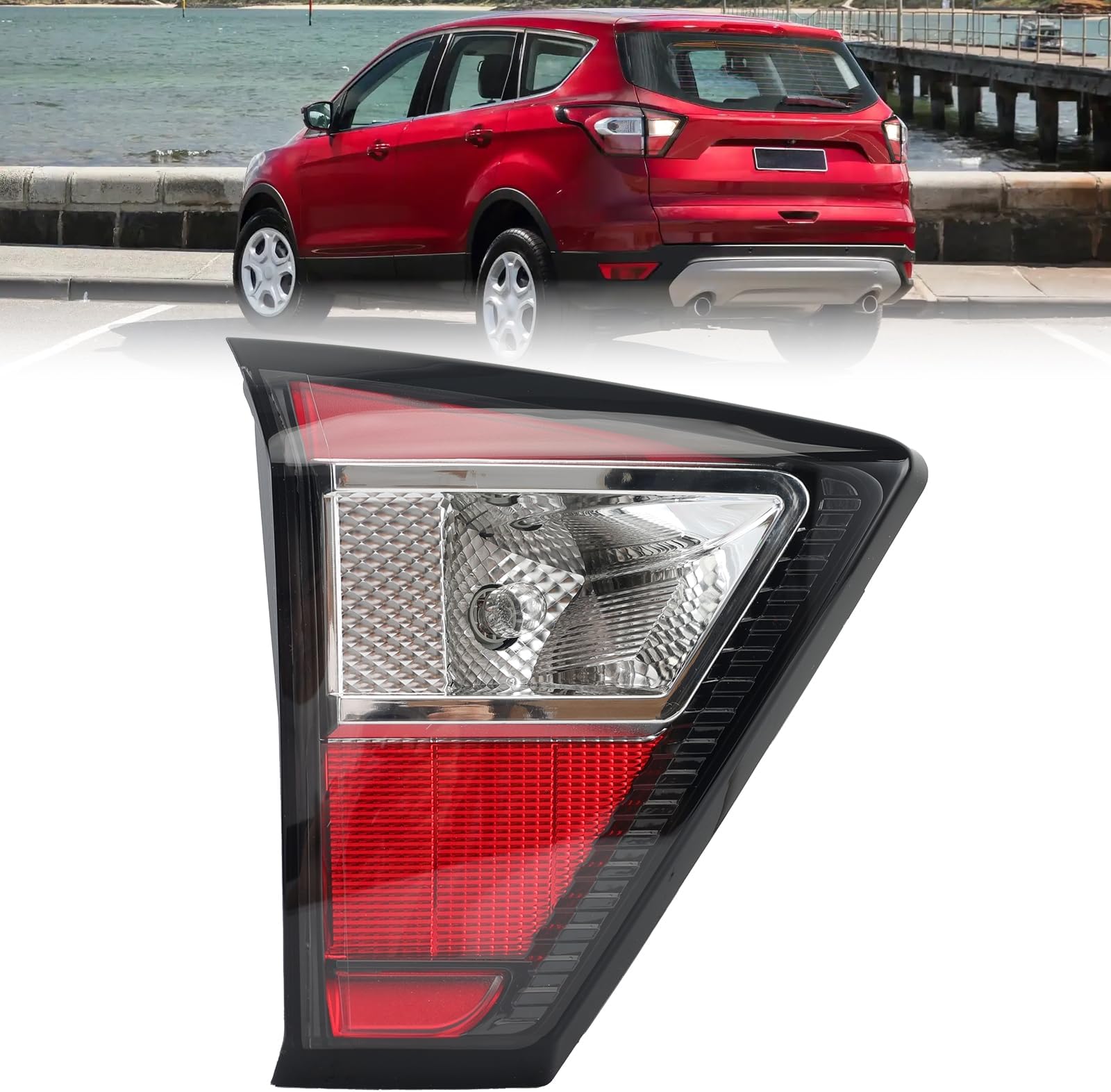 Tail Light Assembly Compatible with Ford Escape Kuga 2017 2018 2019 Inner Rear Brake Replaces GJ5Z13405F FO2802118 Left Driver Side
