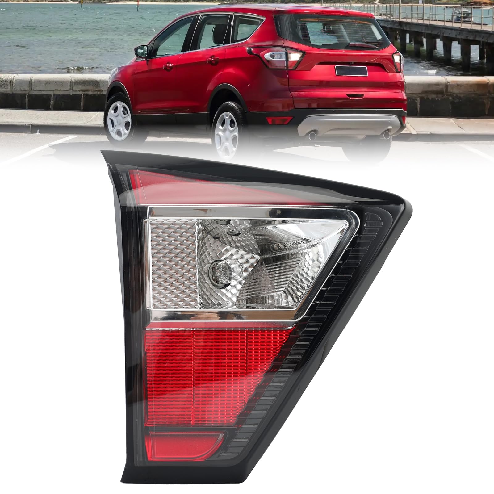 Tail Light Assembly Compatible with Ford Escape Kuga 2017 2018 2019 Inner Rear Brake Replaces GJ5Z13405F FO2802118 Left Driver Side