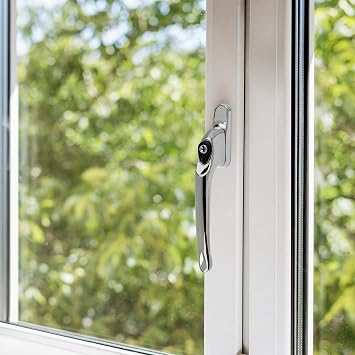 PVC Window Handles for uPVC Windows - Handle for uPVC Windows and Double Glazing (2, Chrome)