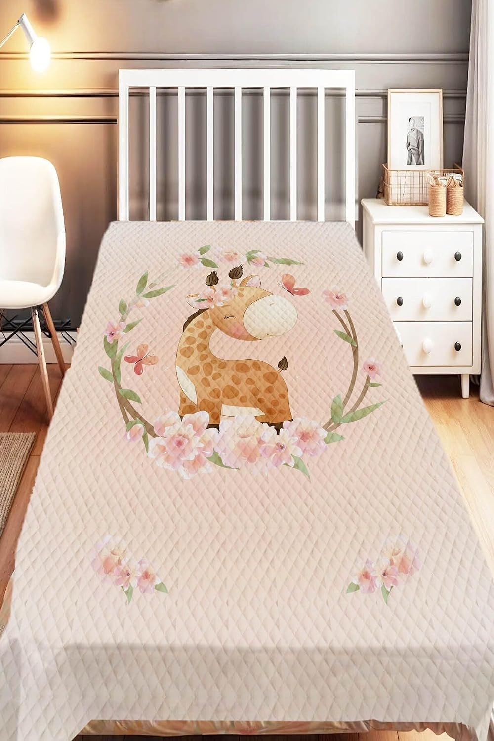 SODEF Kids Quilt Set Twin Size, Sleeping Fox Star Moon Design, Fade Resistant Polyester Microfiber, 63x87 inch, 2 Piece Set, Pink Animal Print - Pattern-10, One Size