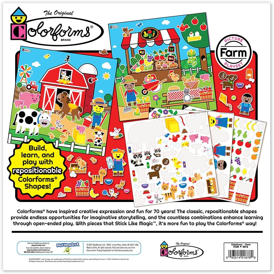 Colorforms Stickers for Kids – Sticker Book, Farm Picture Playset, Arts and Crafts, Toddler Stickers, Repositionable Pieces for Endless Story Fun, for Boys and Girls, Ages 3+ - Image 2
