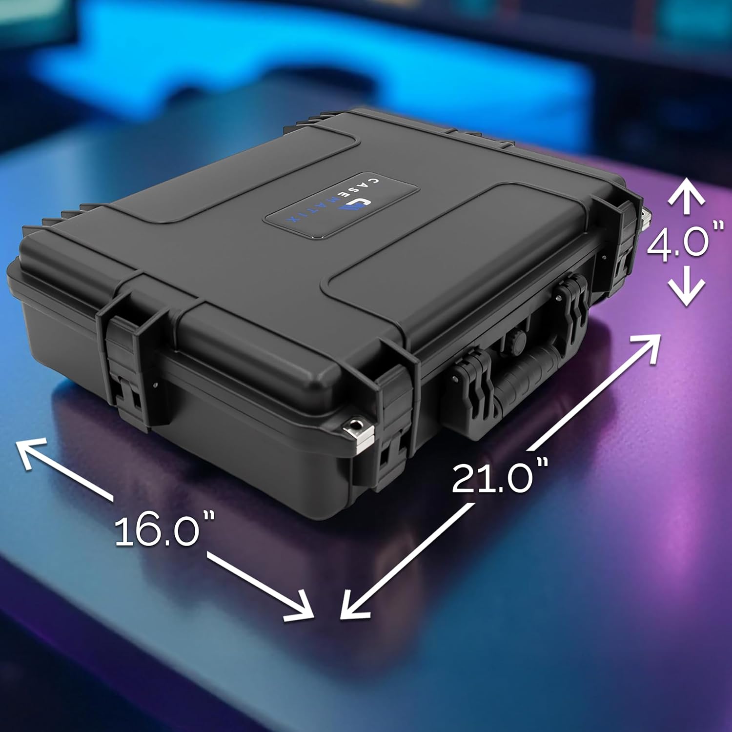 CASEMATIX Waterproof IP67 Laptop Hard Case for 15.6-17.3 inch Gaming Laptops & Accessories - Heavy Duty Hard Laptop Case with Foam Compatible with Asus Acer MSI Alienware Gaming Models & More - Image 3