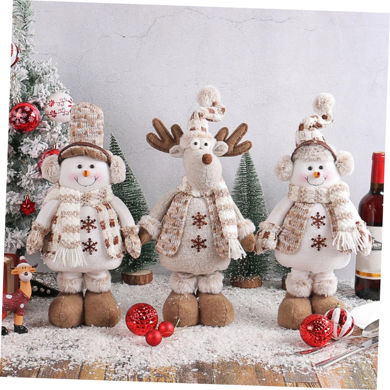 STOBAZA Adorabile Pupazzo Natalizio Con Cappello Orsetto Di Peluche Estensibile Per Decorazioni Da Tavolo Ornamento Natalizio Per Feste Casa e Vetrine
