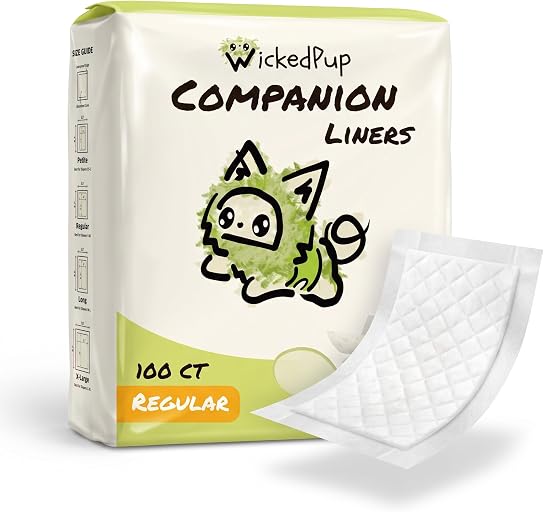WICKEDPUP Dog Diaper Liners Booster Pads for Male & Female Dogs, 100ct